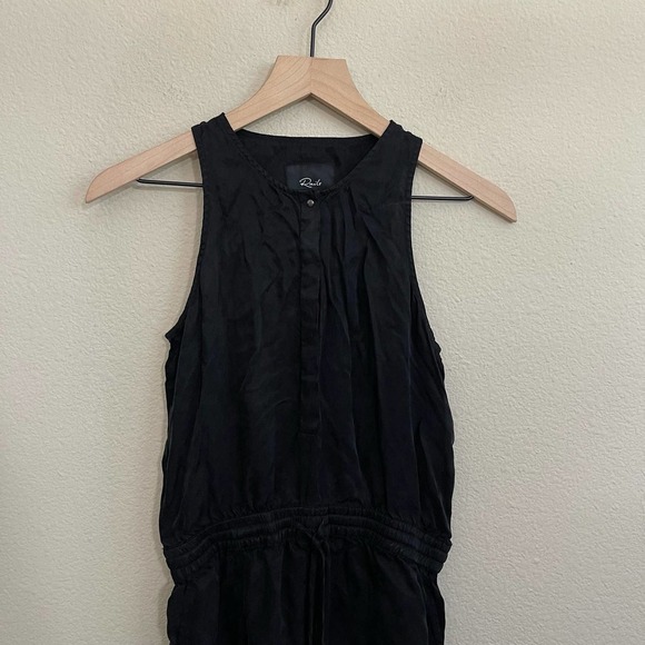 Rails Erin Drawstring Waist Snap-Front Sleeveless Ankle Crop Jumpsuit Black XS - Picture 7 of 13